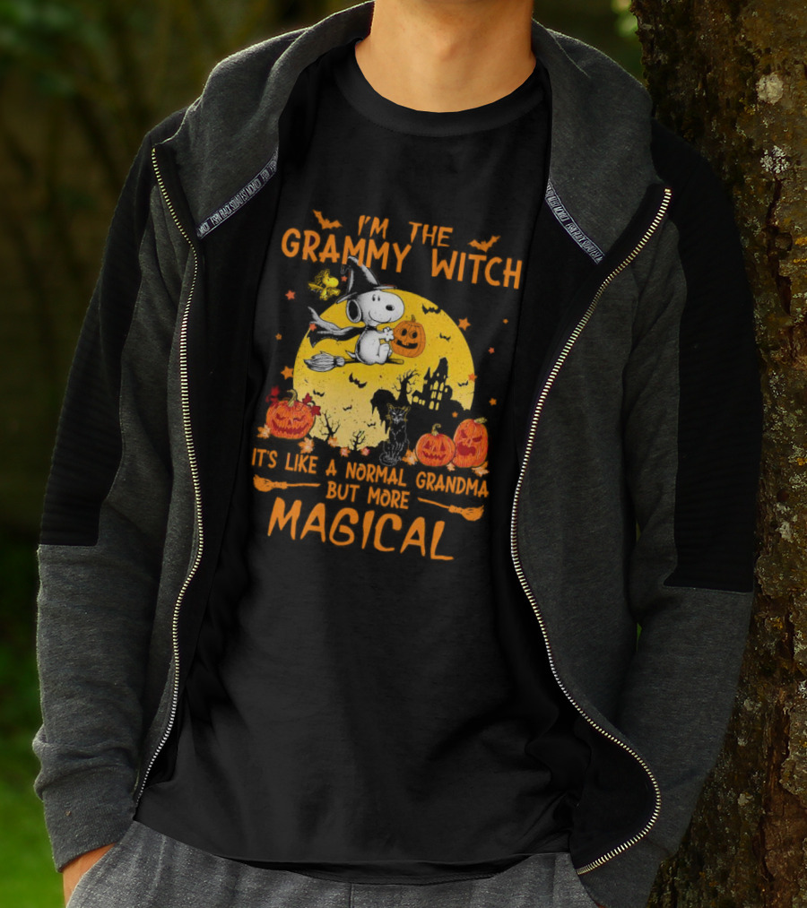 Snoopy I'm The Grammy Witch Halloween Normal Grandma But More Magical T-Shirt
