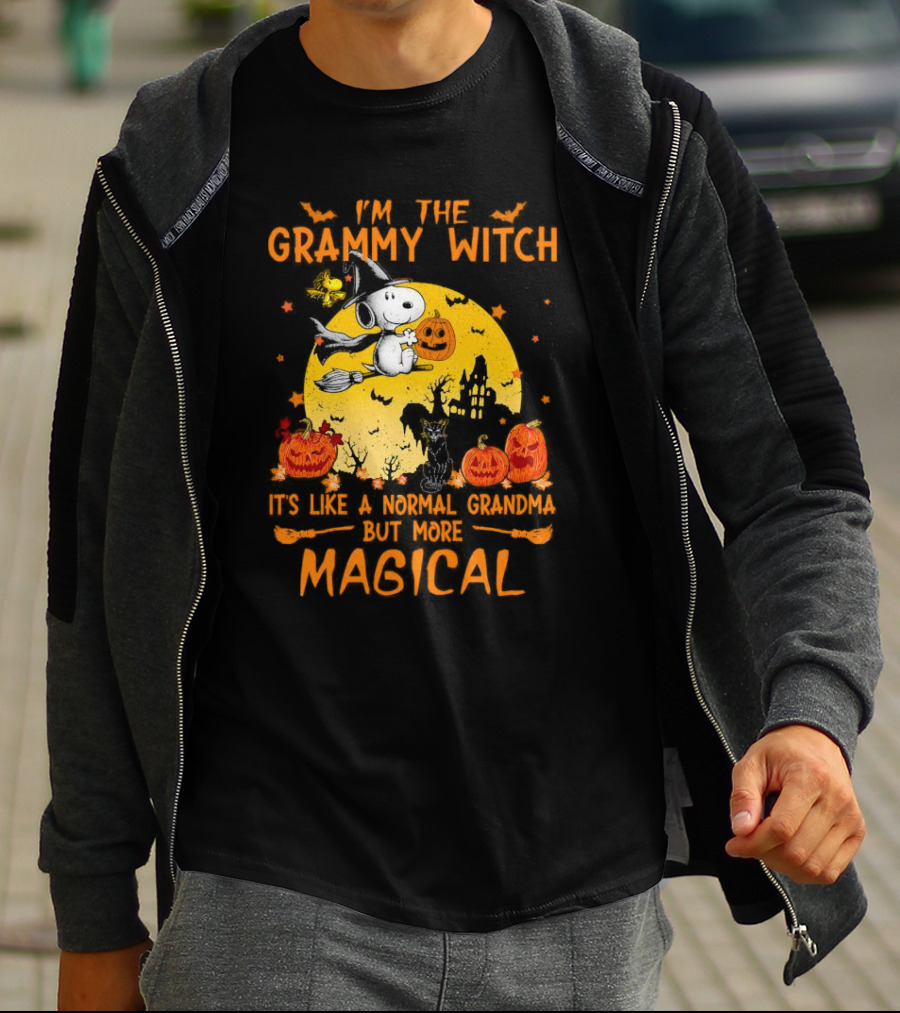 Snoopy I'm The Grammy Witch Halloween Normal Grandma But More Magical T-Shirt