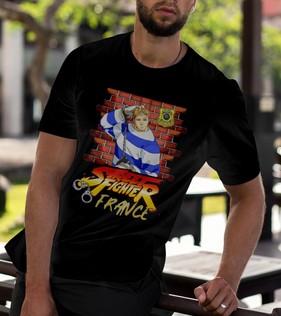Street Fighter Cody France Police Brick Wall T-Shirt