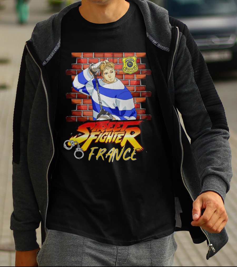 Street Fighter Cody France Police Brick Wall T-Shirt