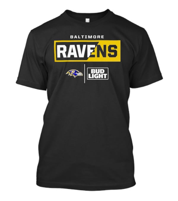 Baltimore Ravens Bud Light Logo With Ravens T-Shirt
