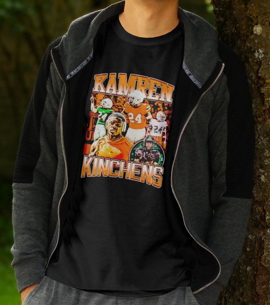 Kamren Kinchens Miami Hurricanes Vintage 24 Football Image T-Shirt