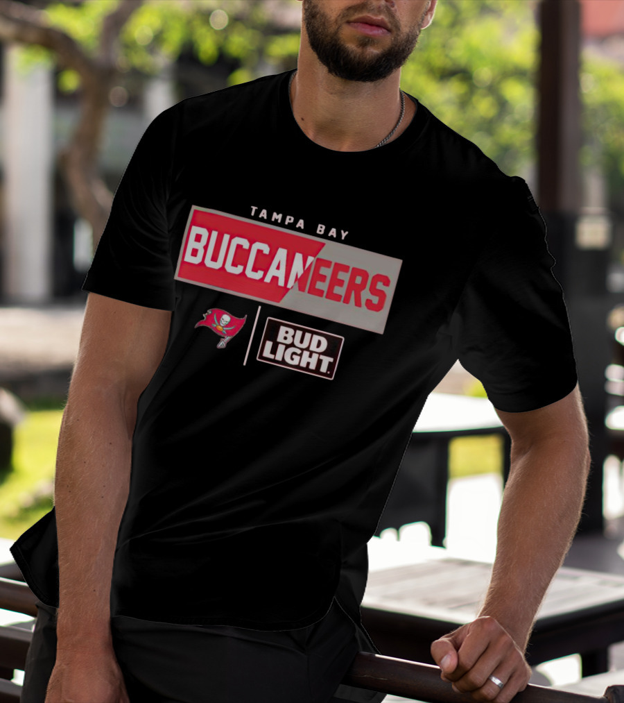 Tampa Bay Buccaneers Bud Light NFL Team Logo Collaboration T-Shirt