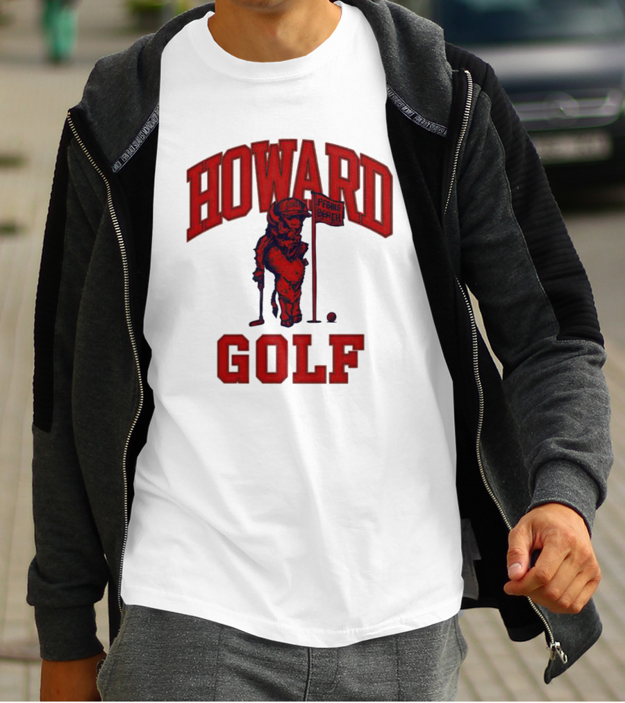 Howard Golf Pebble Beach Vintage Style Bull Golfer T-Shirt