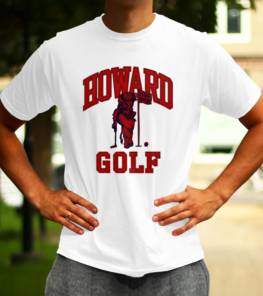 Howard Golf Pebble Beach Vintage Style Bull Golfer T-Shirt