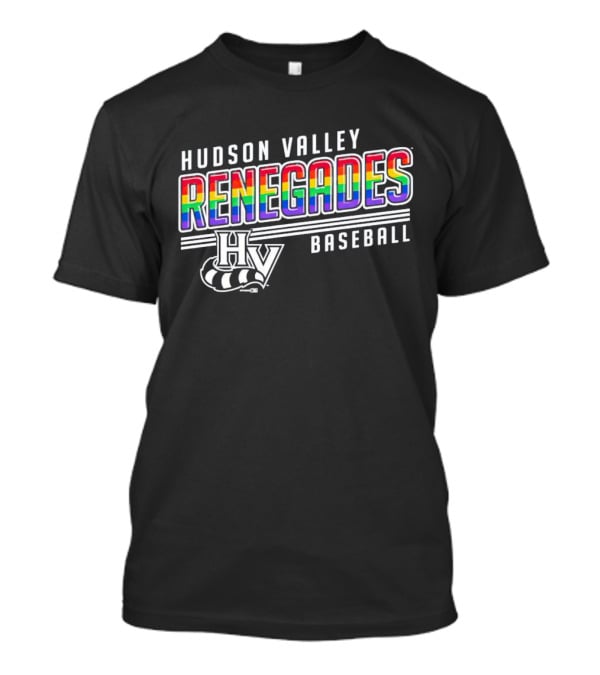 Hudson Valley Renegades Rainbow Pride Baseball HV T-Shirt