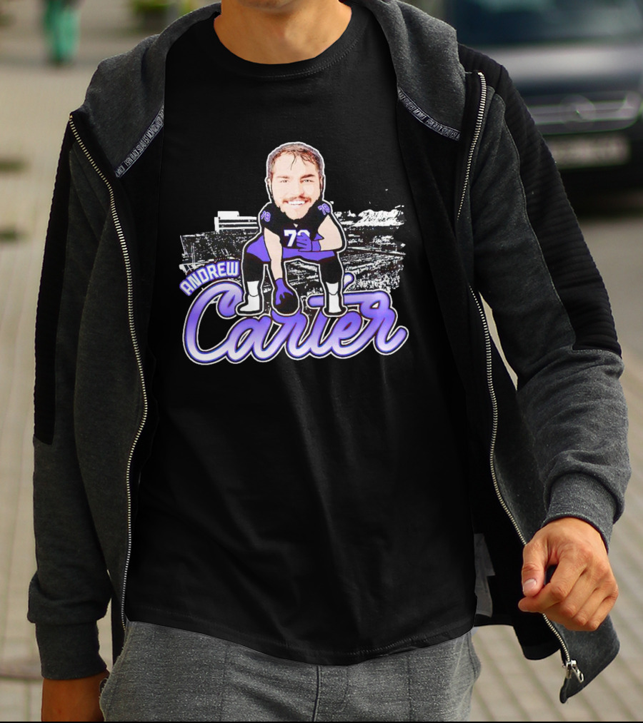 Andrew Carter Caricature Football Player Signature T-Shirt