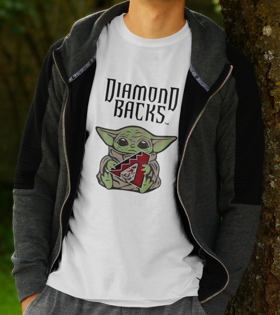 Diamondbacks Baby Yoda Hugging T-Shirt