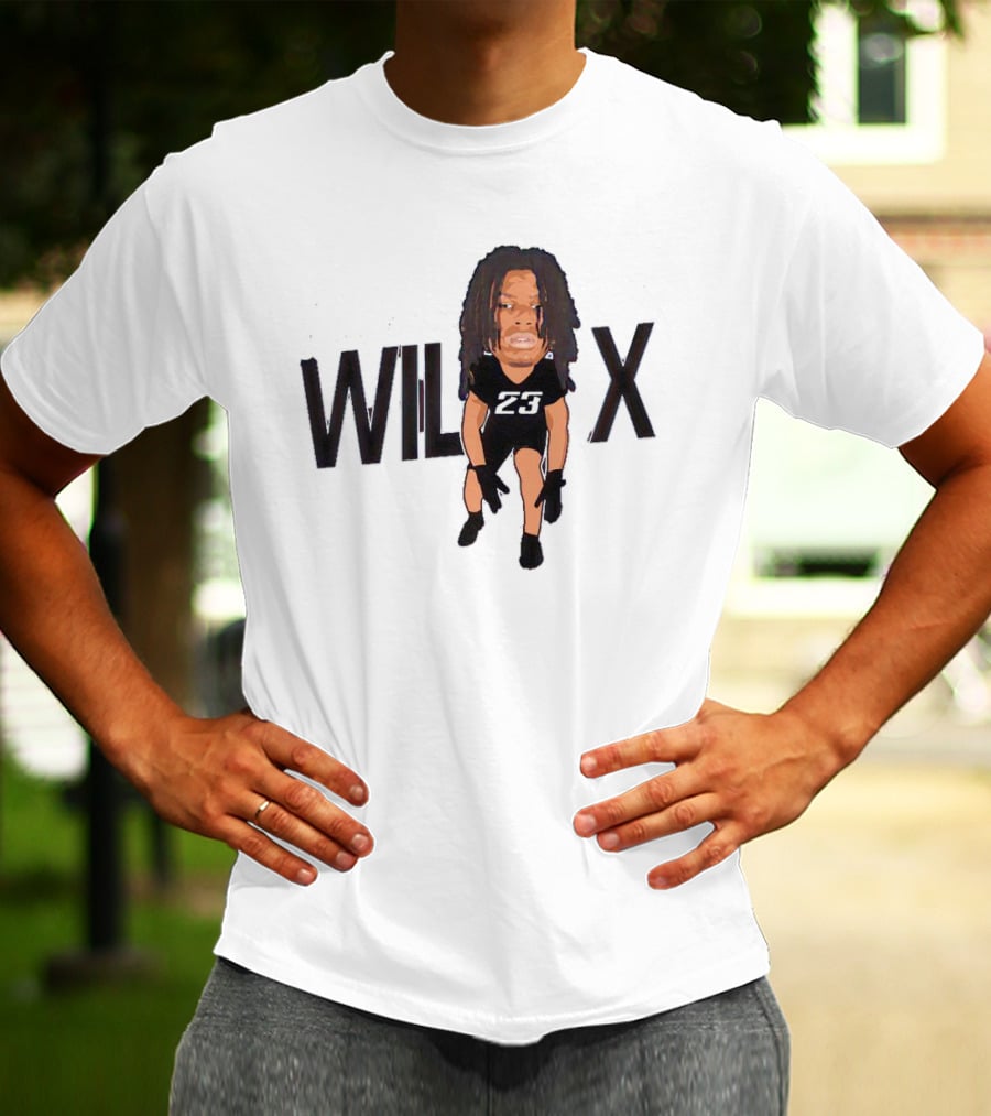 Javeon Wilcox 23 Caricature Signature T-Shirt