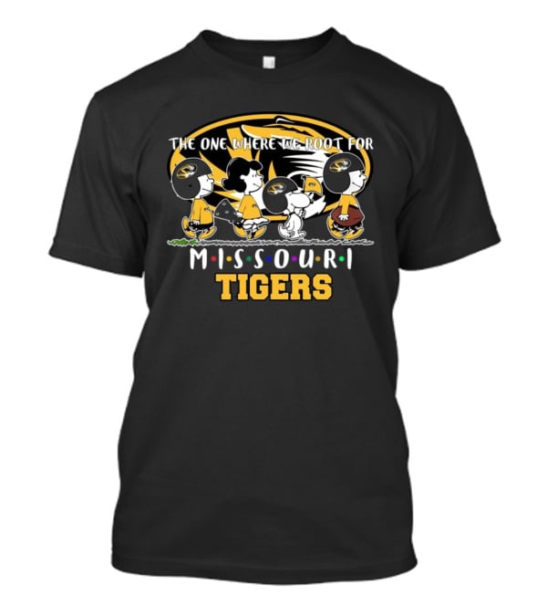 The One Where We Root For Missouri Tigers Peanuts Characters Walking With Missouri T-Shirt