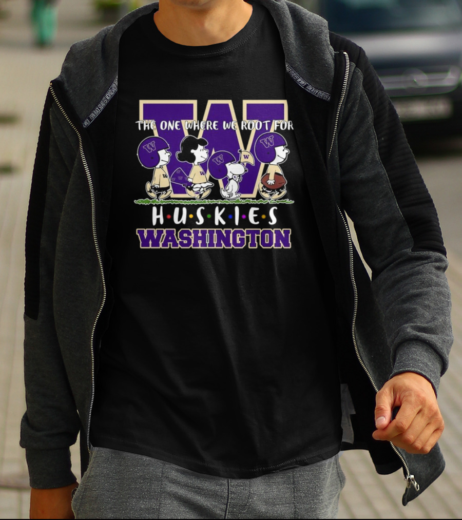 The One Where We Root For Washington Huskies Peanuts Characters T-Shirt