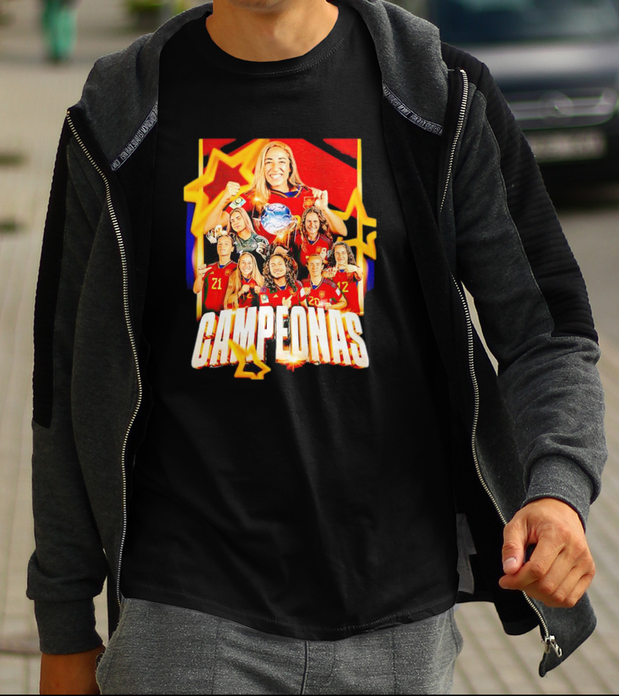 Real Madrid C.F. Campeonas Del Mundo Celebrating Victory With Stars And Smiling Athletes T-Shirt