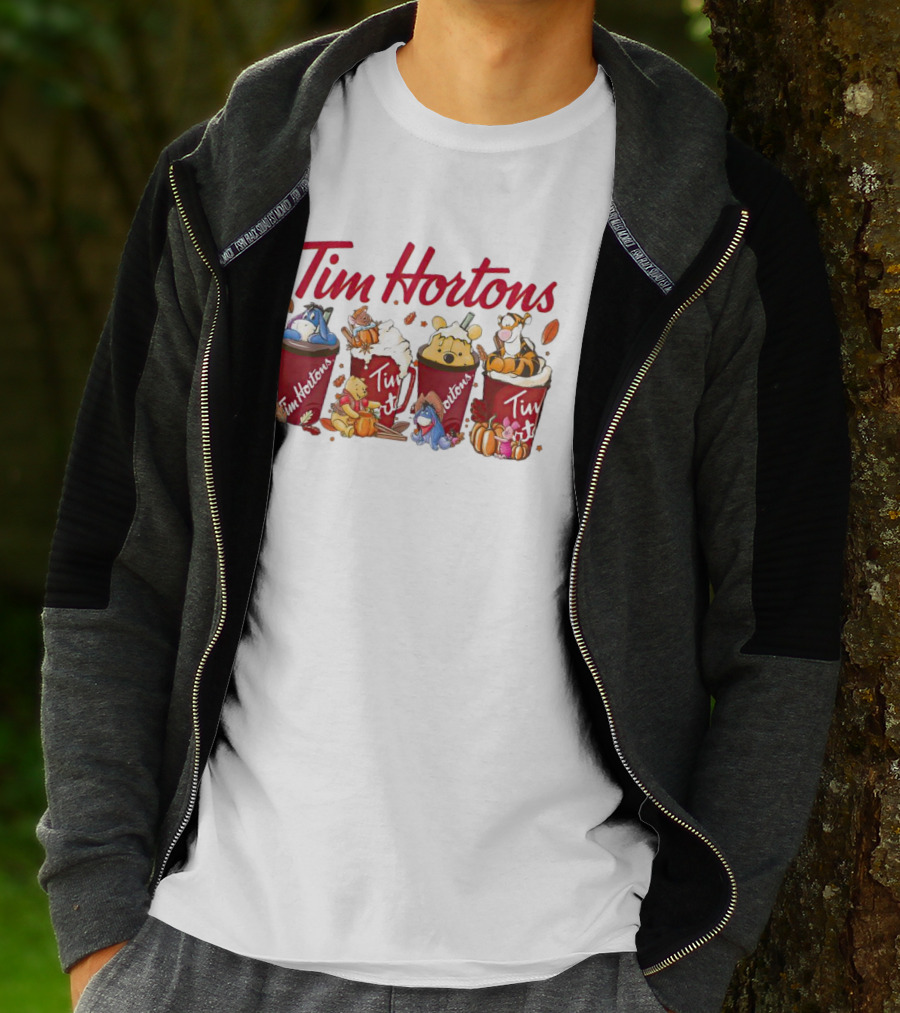 Tim Hortons Disney Characters Autumn Cups T-Shirt