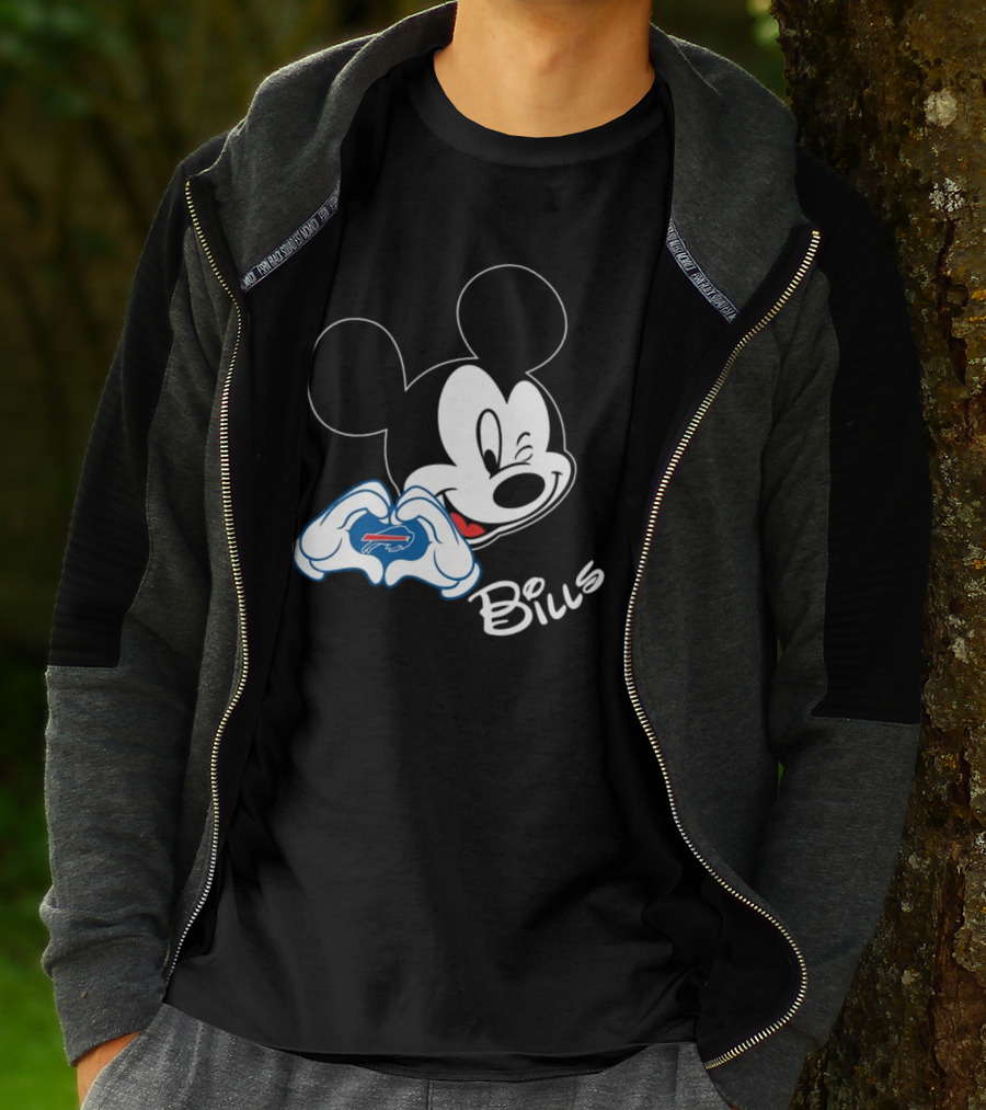 Mickey Heart Hands Buffalo Bills T-Shirt