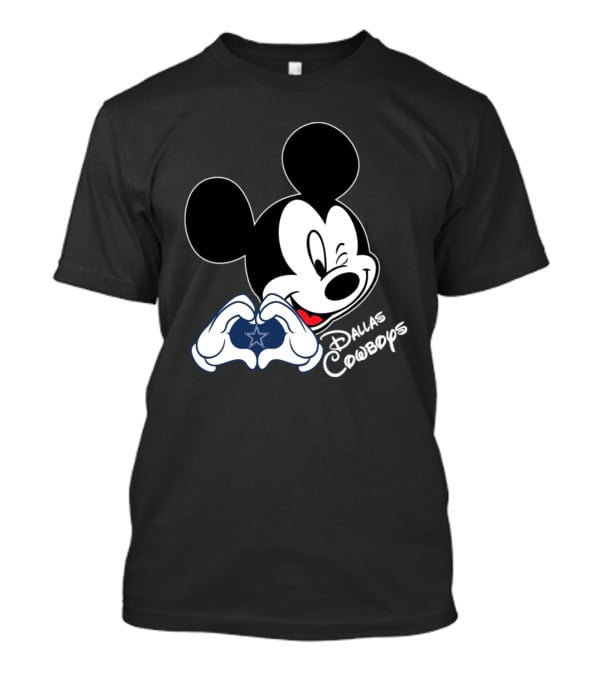 Dallas Cowboys Mickey Mouse Heart Star Fandom T-Shirt