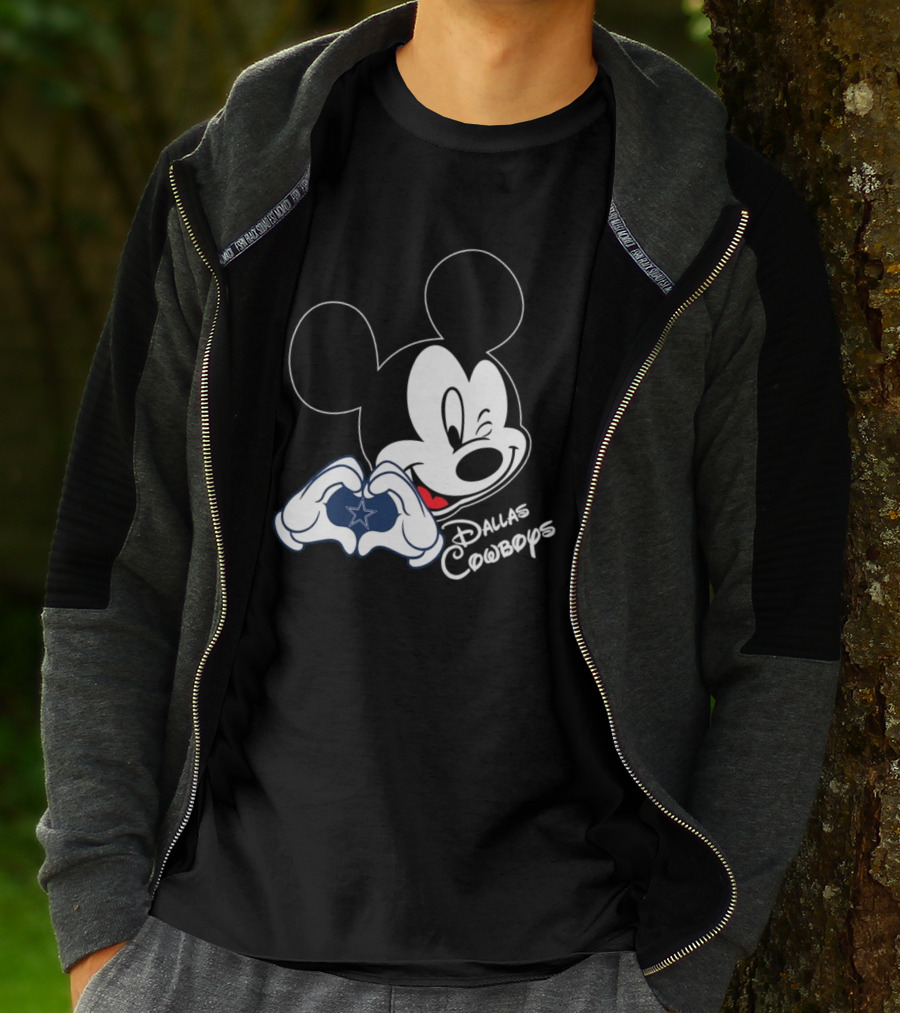 Dallas Cowboys Mickey Mouse Heart Star Fandom T-Shirt
