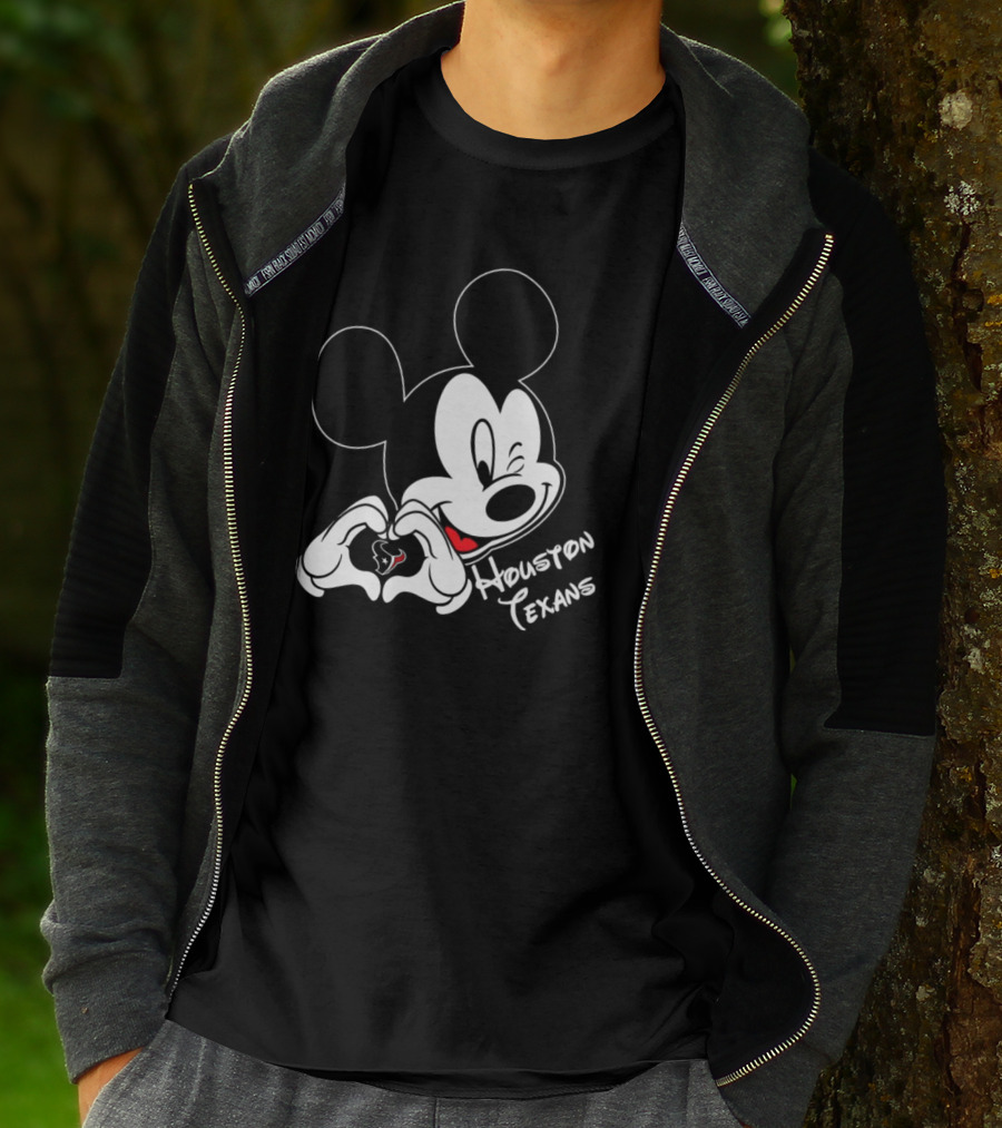 Mickey Mouse Heart Houston Texans T-Shirt