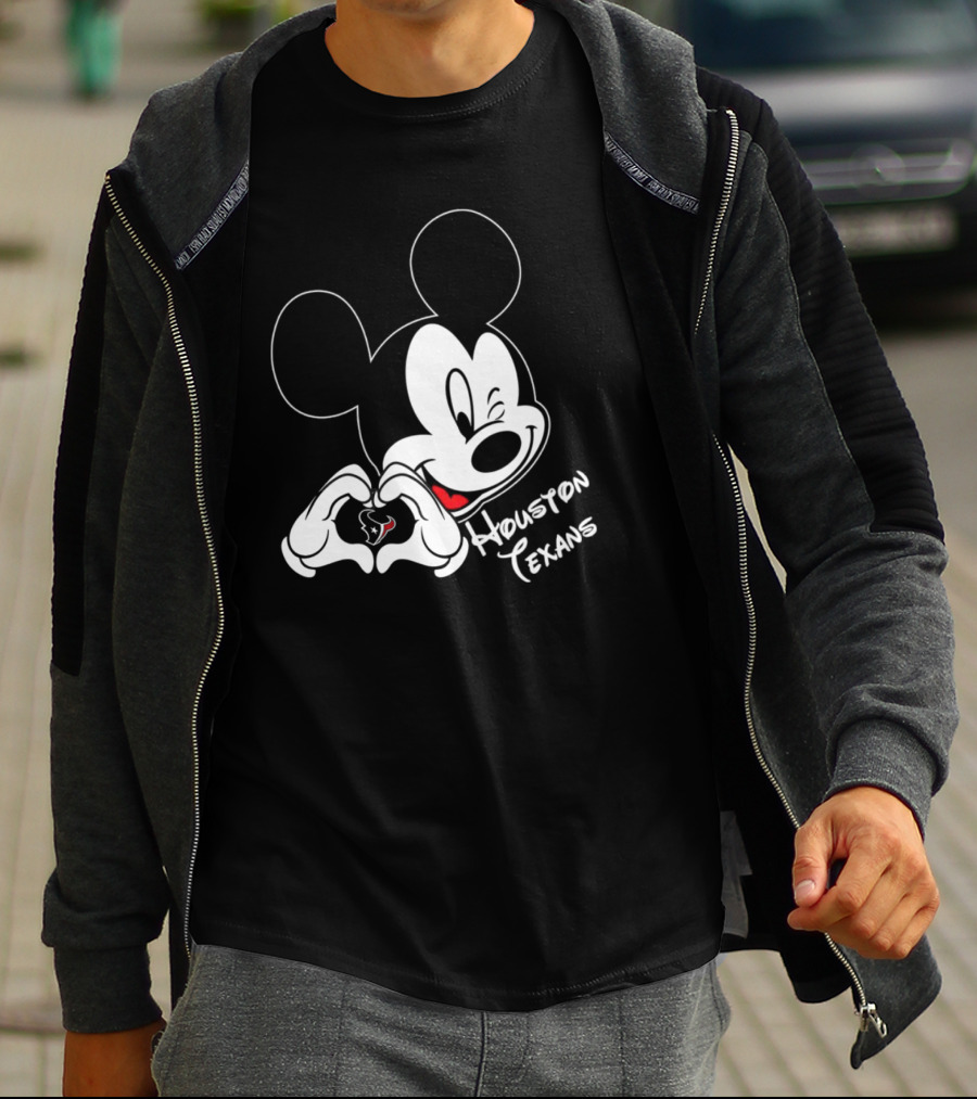 Mickey Mouse Heart Houston Texans T-Shirt