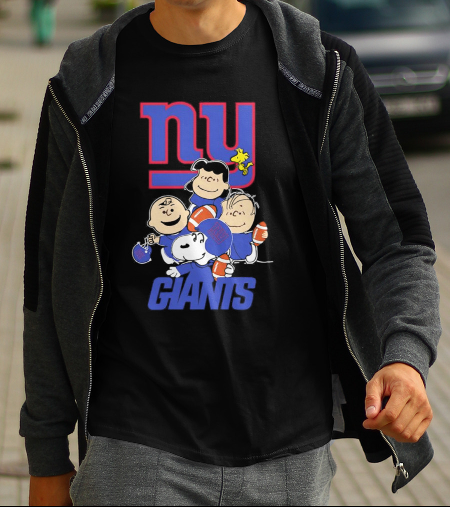 NY Giants Peanuts Characters Football T-Shirt