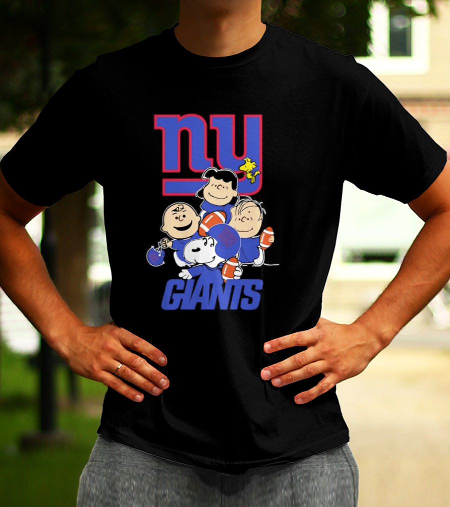 NY Giants Peanuts Characters Football T-Shirt
