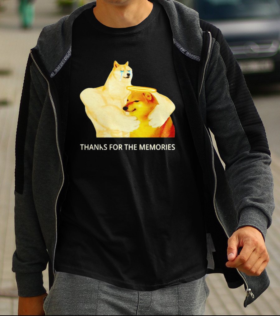 RIP Cheems Thanks For The Memories Doge Crying Angel Halo Hug T-Shirt