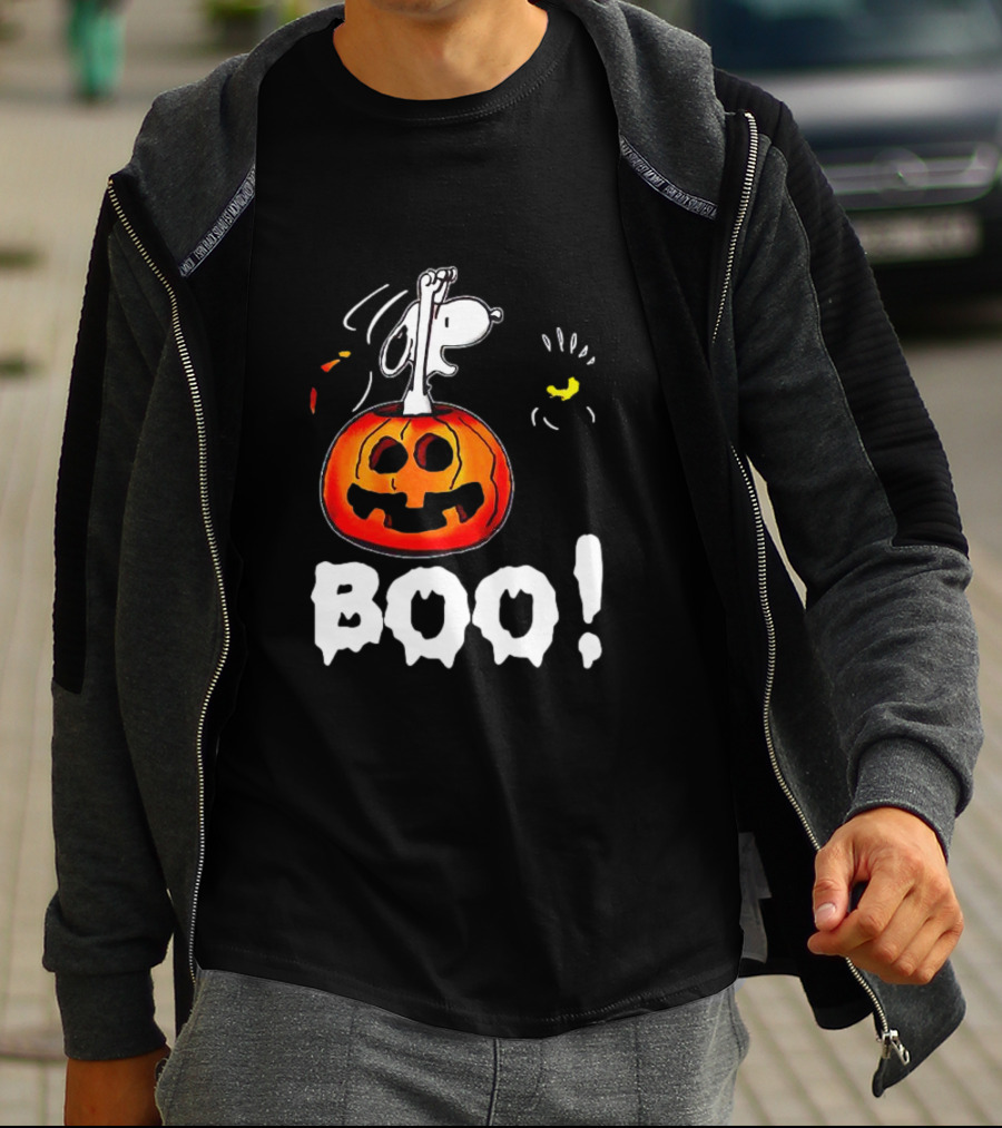 Snoopy And Jack-O'-Lantern Boo Halloween T-Shirt