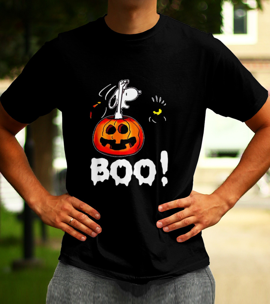 Snoopy And Jack-O'-Lantern Boo Halloween T-Shirt