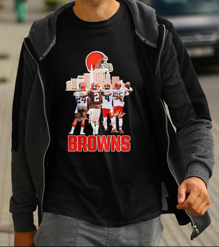 Browns Chubb Cooper Watson Garrett Cityscape Signatures T-Shirt
