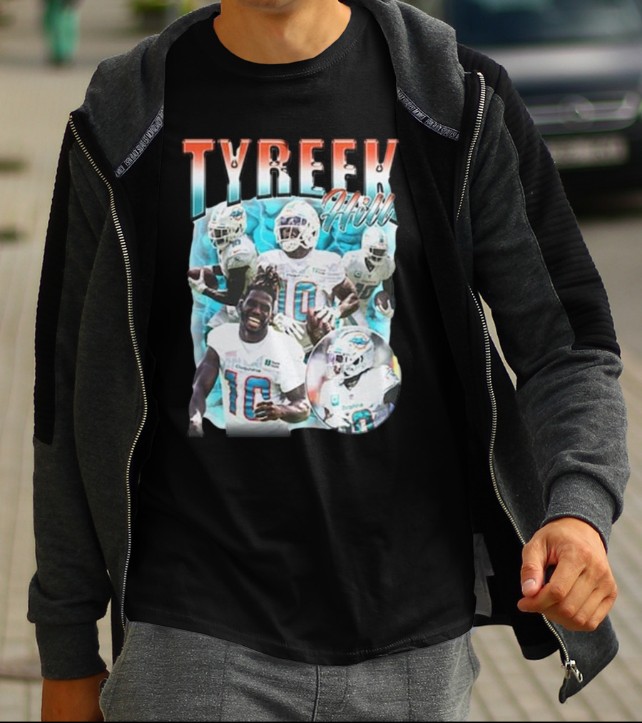 Tyreek Hill Miami Football Vintage Collage T-Shirt