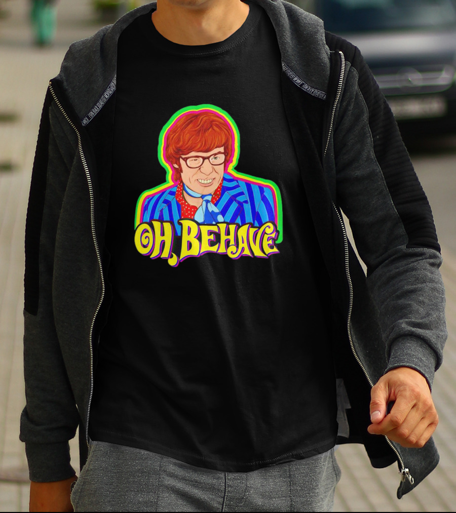 Austin Powers Oh Behave Vintage Style Psychedelic T-Shirt