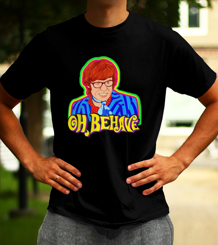 Austin Powers Oh Behave Vintage Style Psychedelic T-Shirt
