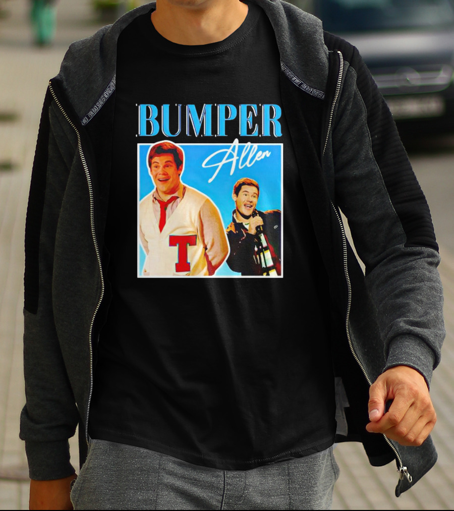 Bumper Allen Collage With Red T Sweater And Microphone T-Shirt