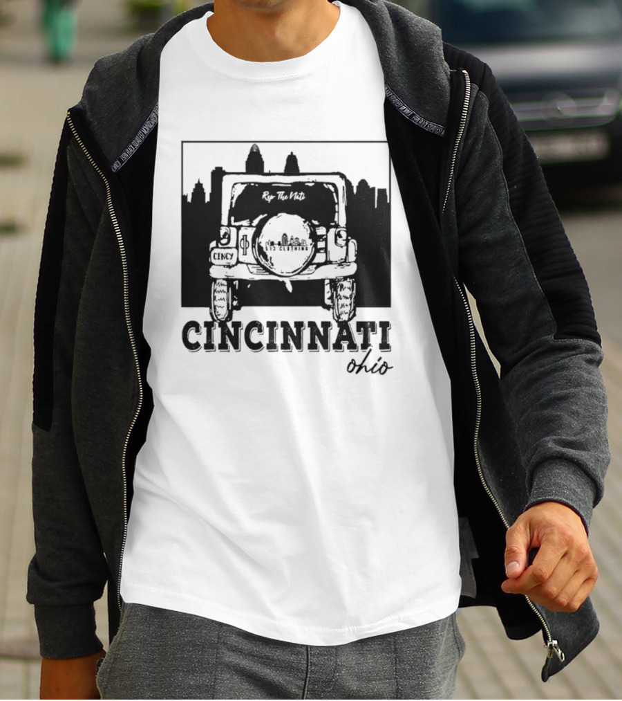 Cincinnati Ohio Jeep Skyline Rip The Nuts T-Shirt