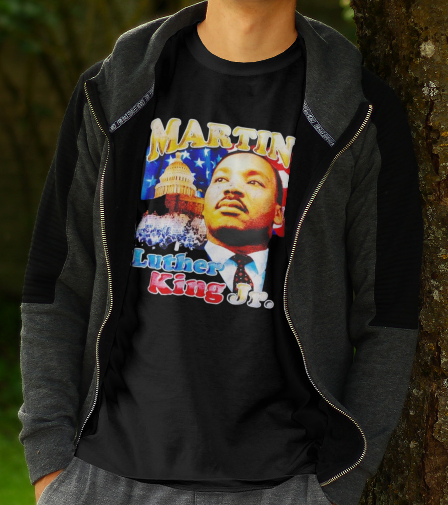 Martin Luther King Jr Vintage 90s American Flag Capitol T-Shirt