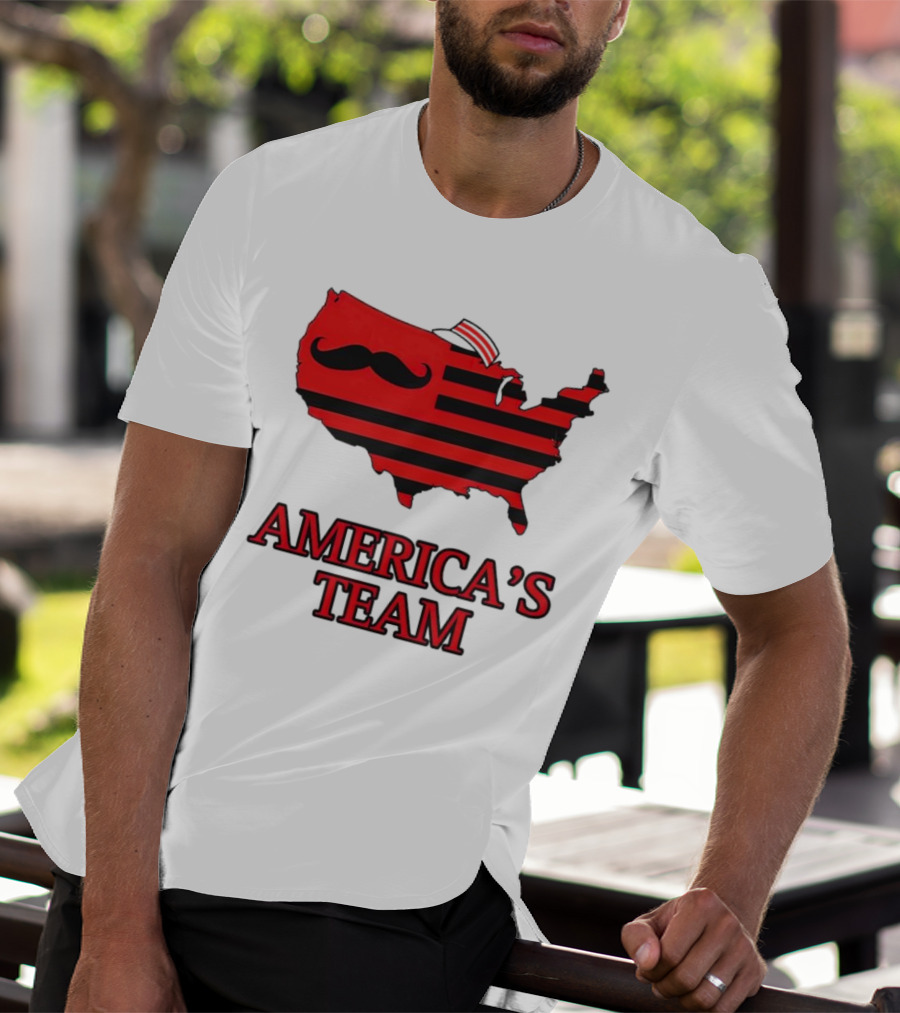 America's Team Moustache Map Cincinnati Men's Fashion T-Shirt