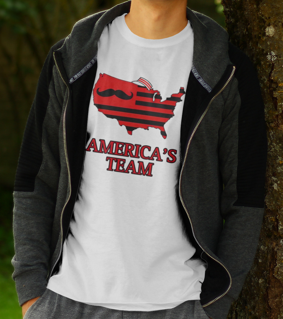 America's Team Moustache Map Cincinnati Men's Fashion T-Shirt