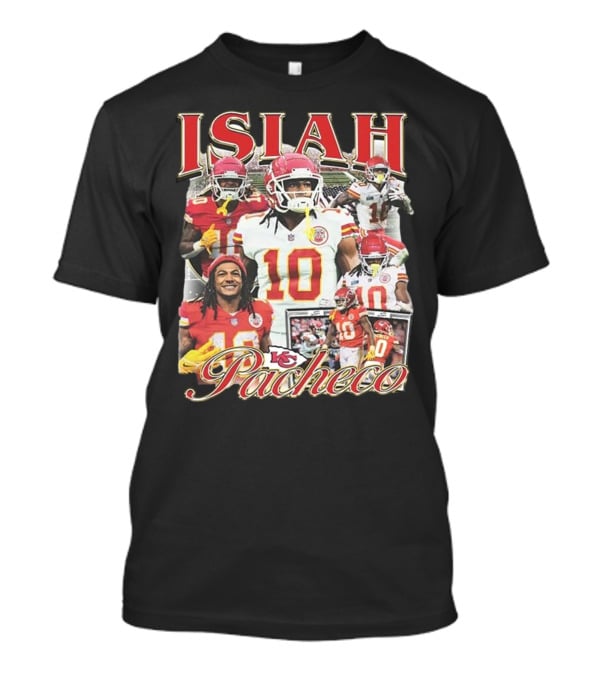 Isiah Pacheco 90s Kansas City Chiefs Football Collage T-Shirt