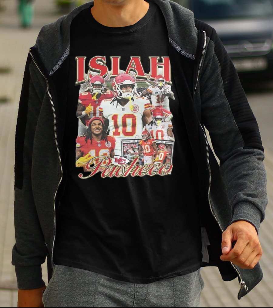 Isiah Pacheco 90s Kansas City Chiefs Football Collage T-Shirt