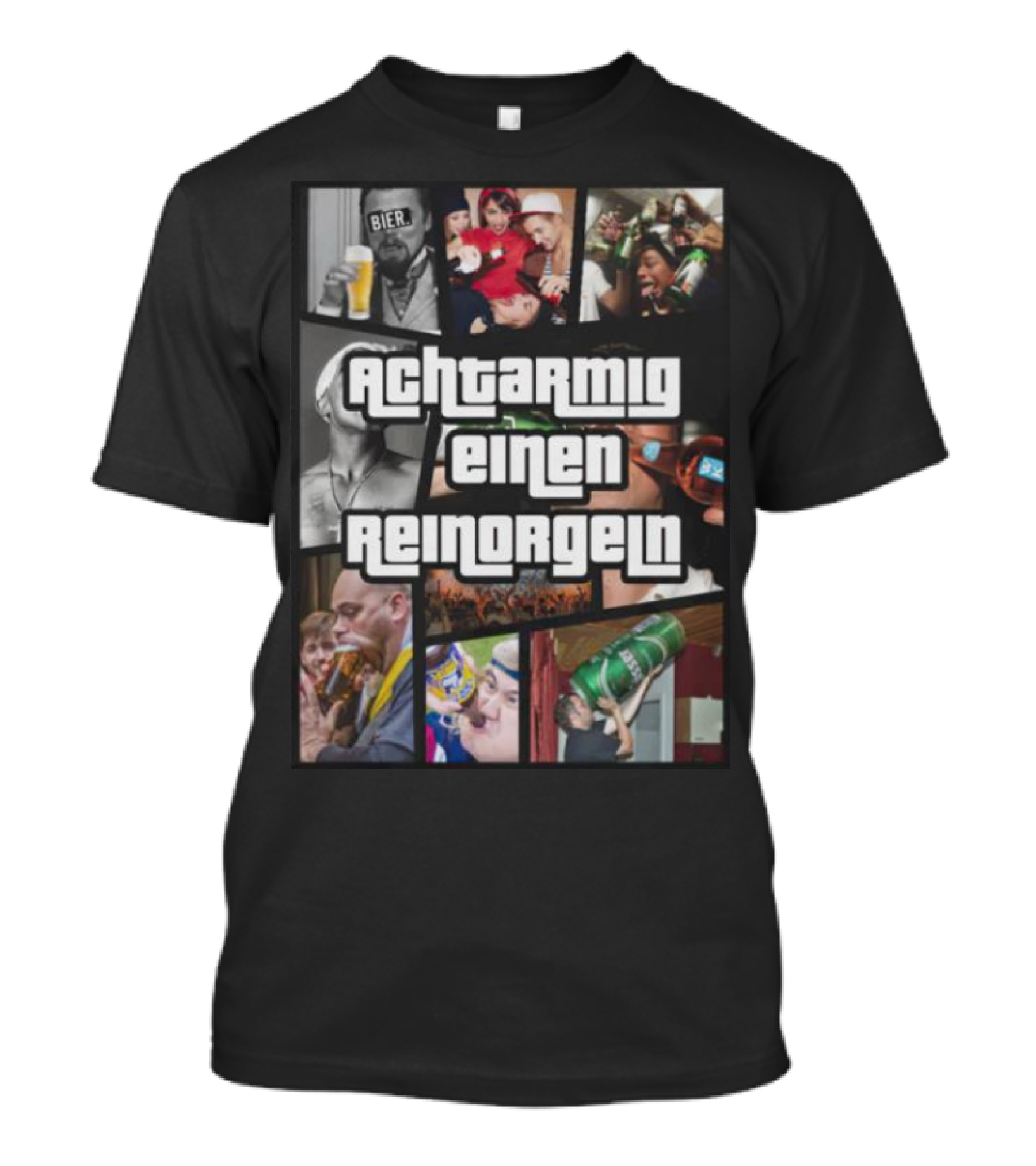 Achtarmig Einen Reinorgeln Bier Party Collage T-Shirt