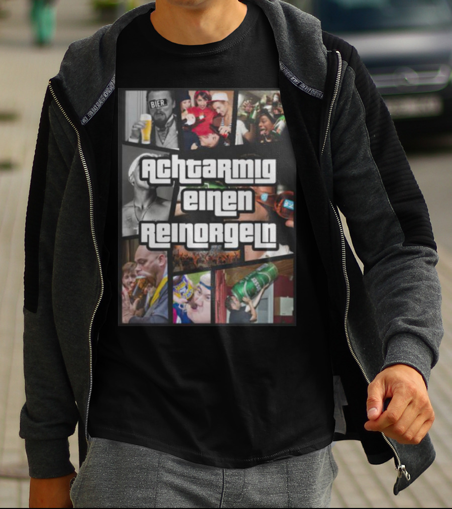 Achtarmig Einen Reinorgeln Bier Party Collage T-Shirt
