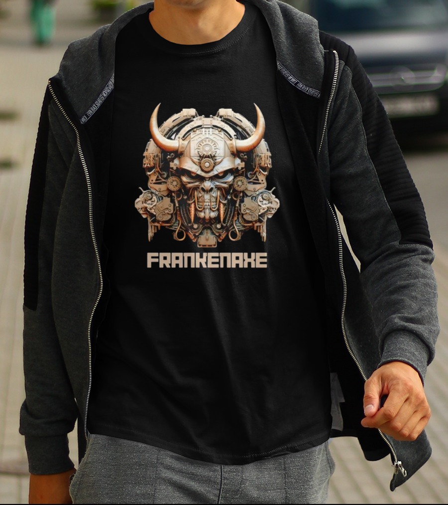 FRANKENAXE Skull Metal Machinery T-Shirt