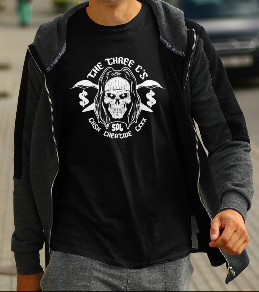 The Three C's Cash Creative Persia Pirotta Skull Design SDL CXXX T-Shirt
