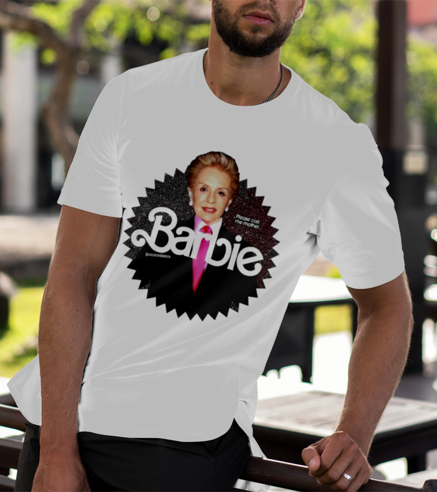 Please Call Me Mother Barbie Black Starburst T-Shirt
