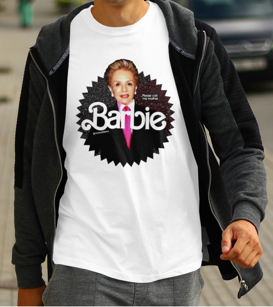Please Call Me Mother Barbie Black Starburst T-Shirt