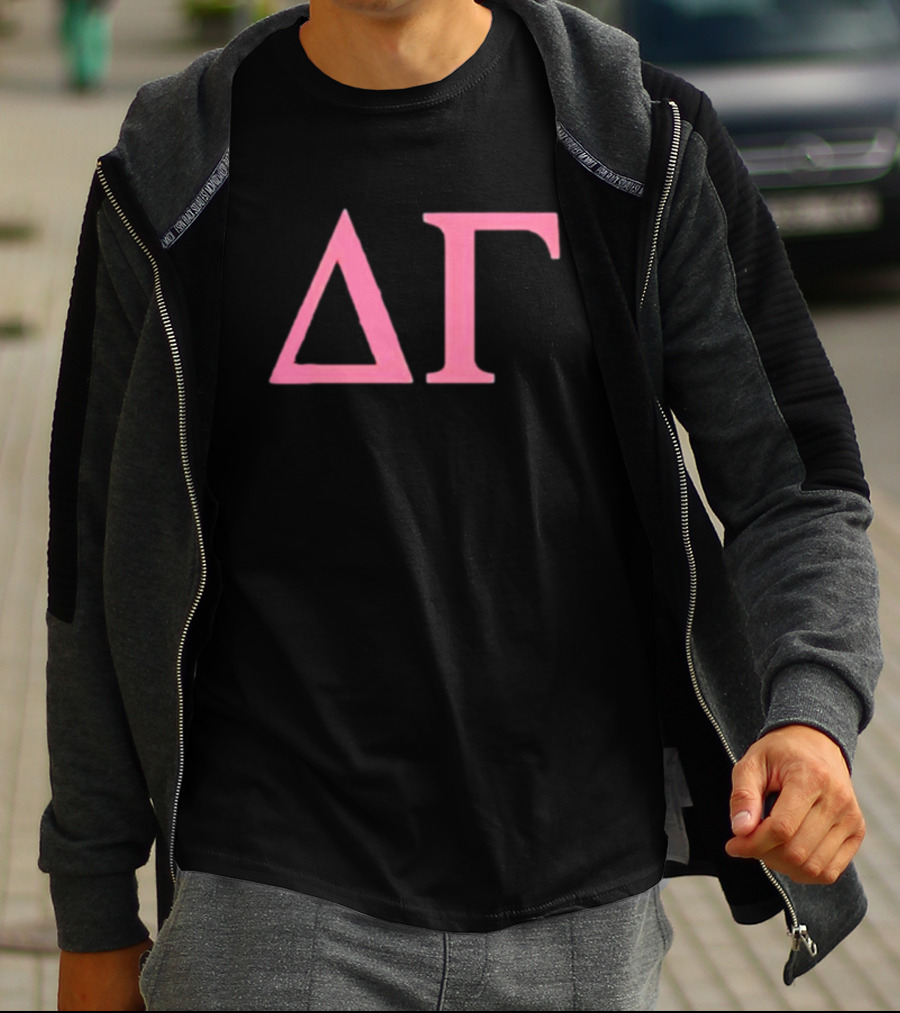 Delta Gamma World Famous ΔΓ Pink Lettering T-Shirt