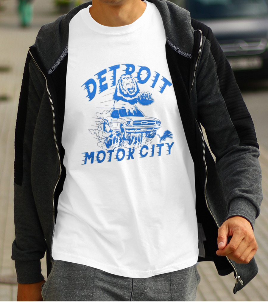 Detroit Lions Motor City Car T-Shirt