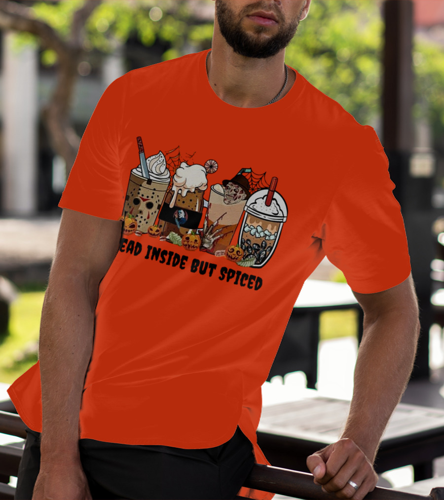 Dead Inside But Spiced Halloween Spooky Pumpkin Latte T-Shirt