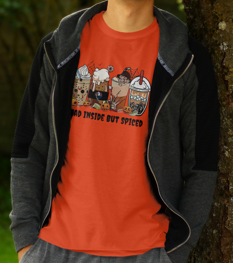 Dead Inside But Spiced Halloween Spooky Pumpkin Latte T-Shirt