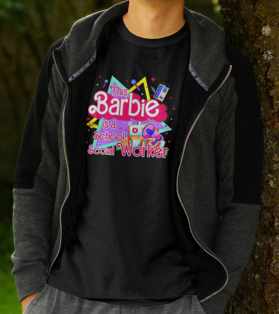 This Barbie Is A School Social Worker Retro 80s Educational T-Shirt
