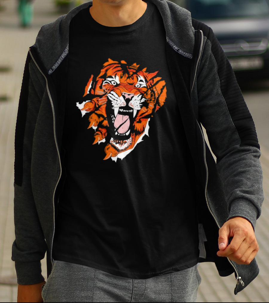 Cincinnati Bengals Roaring Tiger Face T-Shirt